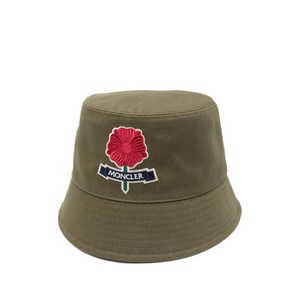몽클레르 로고 아플리케 버킷 햇, L(KR 620), 그린계열