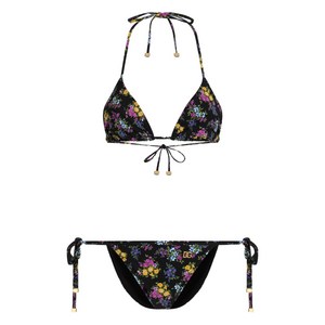 돌체앤가바나 플로럴 프린트 트라이앵글 비키니 세트, 블랙계열, Italy 1(KR 33)