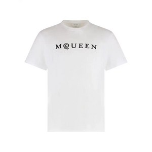 알렉산더맥퀸 flocked-logo T-shirt, 화이트계열, Standard XL