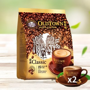 Old Town Instant White Coffee 3 in 1 Variety Pack 2 Bags (Classic & Hazelnut 21.2oz/600g Per Bag), 1개, 60개입