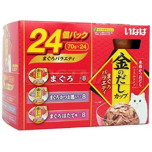 이나바 금빛육수 캔 70g 12개입 버라이어티 고양이간식, 1.68kg, 1개, 참치