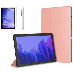 갤럭시탭A7 10.4 호환 슬림 북커버 스탠드 케이스+액정보호필름+터치펜 SM-T500N T505N 케이스나라