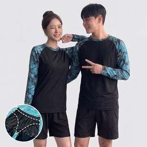 핏노블 남자 여성 래쉬가드 상하의 세트 수영복 루즈핏 비치웨어