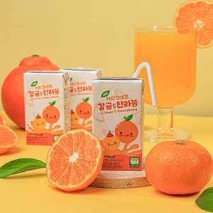자연그대로 자담 감귤&한라봉주스 125ml 온가족 건강주스, 48개