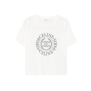 셀린느 로고 장식 코튼 티셔츠