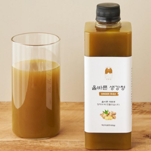 올바른생강청 국내산 생강으로 만든 원웰빙 생강청 생강차 생강즙 원액 진액 580g