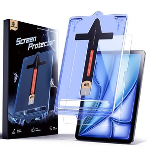 MAGIC JOHN 매직존 아이패드 고화질 강화유리 액정보호필름 지문 스크래치방지 먼지제거 풀커버+부착키트 1매입