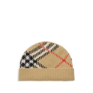 버버리 체크 자카드 니트 비니