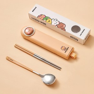 Keyiyijia 304 스테인리스 스틸 휴대용 수저 세트 ZK002, 숟가락 + 젓가락 ..., 초코, 1개