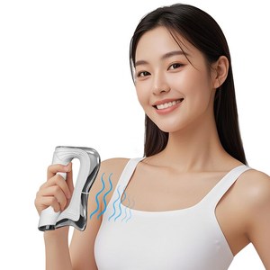 Garrl 저주파 핸디형 마사지기 미세전류 괄사기 진동 휴대용 슬림 마사지기 저주파 근육마사지 근막저주파기 근막마사지 미세전류 마사지기, 화이트