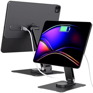 ED 아이패드 마그네틱 무선충전 거치대 / 아이패드 프로 11 M4 거치대 아이패드 프로 11 M5 거치대 360도 회전 아이패드 거치대