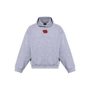 발렌시아가 logo-print hoodie, 그레이계열, Standard M(KR 105)