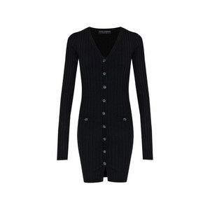 돌체앤가바나 버튼 V넥 미니 드레스, 블랙계열, Italy 40(KR 44)