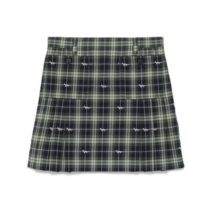 메종키츠네 포켓 장식 플리츠 미니 스커트, 그린계열+블루계열, IT 40(KR 44)