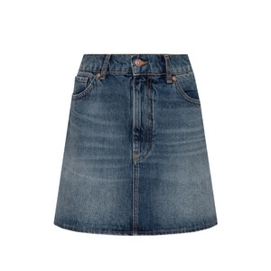 엠포리오아르마니 로고 데님 미니 스커트, 블루계열, Italy 42(KR 66)