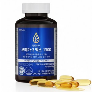 하루한번 캐나다산 오메가3 고함량오메가 대용량 영양제 6개월분 1300 180정, 180정, 1개