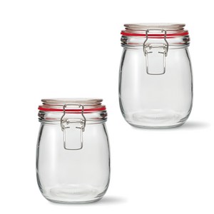 미르코리아 메탈글라스자 클립 유리병, 700ml, 2개