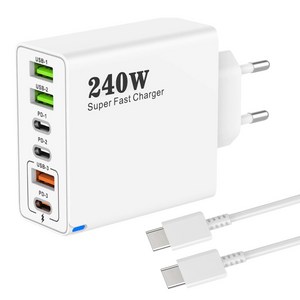 6in1 c타입 고속 충전기 240W 3USB+3PD3.0 + C TO C 1M 100w 케이블 세트