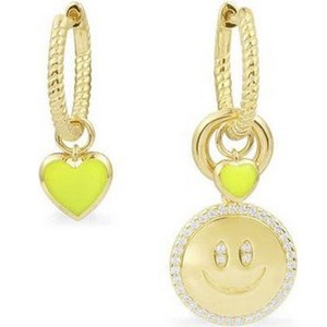 에이피엠모나코 에이시메트릭 네온 하트 해피 페이스 귀걸이