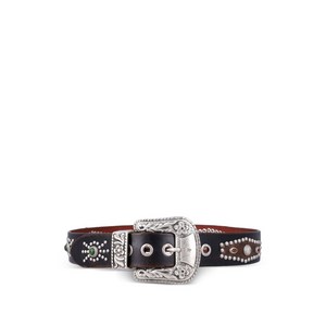 골든 구스 스터드 장식 벨트, cm 75, 브라운계열