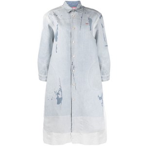 디젤 디스트레스드 데님 셔츠 드레스, 블루계열, Standard S(KR 55)