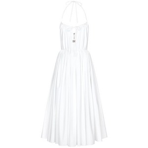 돌체앤가바나 로고 장식 코튼 홀터넥 드레스, 화이트계열, Italy 48(KR 77)