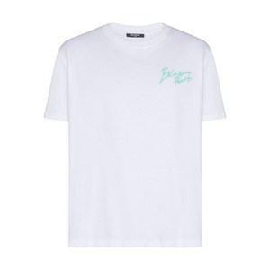 발망 브러시 로고 프린트 티셔츠, 화이트계열, Standard L(KR 110)