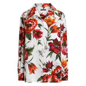 돌체앤가바나 플로럴 프린트 셔츠, 화이트계열, Italy 40(KR 44)