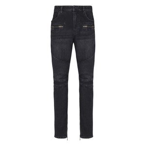 발망 바이커 지퍼 디테일 진, 블랙계열, 36