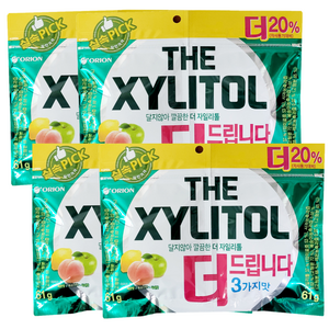 오리온 더 자일리톨 껌 리필 61g x 8입, 122g, 4개