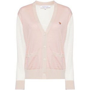 메종키츠네 로고 자수 가디건