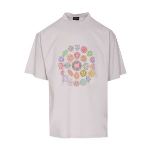 발렌시아가 프린트 크루 넥 티셔츠, 그레이계열, Standard M(KR 105)