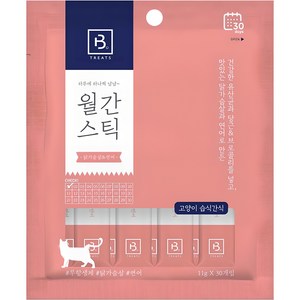 브리더랩 고양이 월간스틱 짜먹는 간식 30개입, 혼합맛(닭가슴살/연..., 330g, 1개