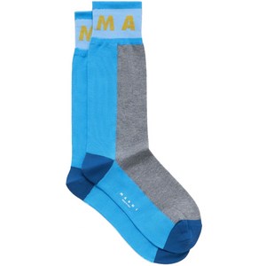 마르니 로고 인타르시아 컬러 블록 양말, Standard L(KR 77), 그레이계열+블루계열
