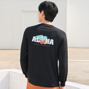 헤링본 남자 여자 커플 루즈핏 래쉬가드 수영복 빅사이즈 비치웨어 긴팔 상의 RG350