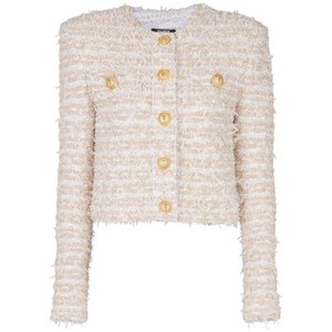 발망 크롭 트위드 재킷