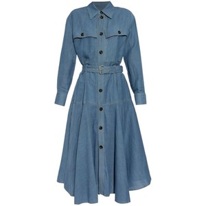보테가 베네타 벨트 셔츠 드레스, 블루계열, Italy 42