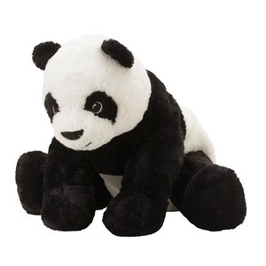 이케아 KRAMIG 팬더 봉제인형, 14cm, 블랙/화이트_102.213.17