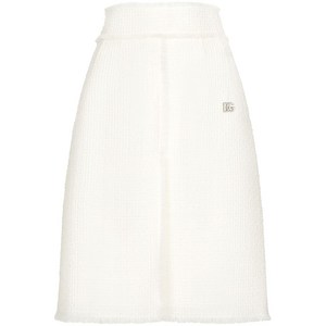 돌체앤가바나 하이 웨이스트 트위드 스커트, 화이트계열, Italy 42(KR 55)