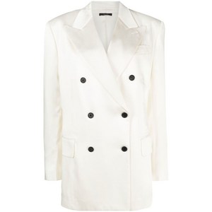 톰포드 플루이드 더블 브레스티드 새틴 블레이저, 베이지계열, Italy 38