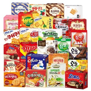 몽쉘 후레쉬베리 마가렛트 카스타드 버터와플 에이스 크리스피롤 외 (+1) 큰 용량 제품만 구성한 초 대용량 낱개포장 사무실 간식 과자세트