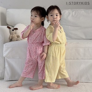 여름7부 나염지 플리츠 상하세트 국내산 유아동 데일리 키즈