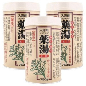 오리지널 약탕 입욕제 노송나무잎 보틀, 750g, 3개