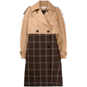 마르니 마르니 투톤 체크 트렌치코트