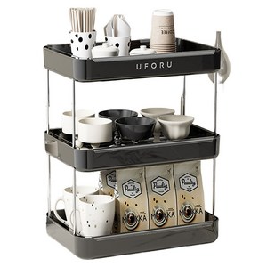 유포유 X 엠토이 물빠짐 컵 수납 정리선반, 블랙, 33x22.5x43..., 1개