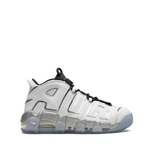 나이키 에어 모어 업템포 화이트 메탈릭 스니커즈