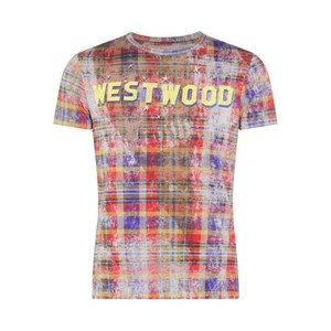 비비안웨스트우드 플레이드 프린트 웨스트우드 티셔츠
