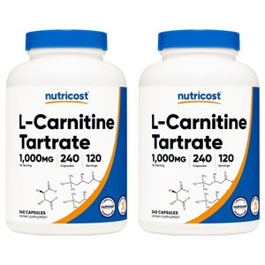 뉴트리코스트 L-카르니틴 타르트레이트 1000mg 캡슐, 240정, 2개