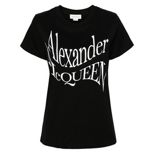 알렉산더맥퀸 로고 프린트 티셔츠, 블랙계열, Italy 36(KR 33)