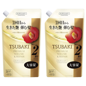 츠바키 프리미엄 볼륨 & 리페어 컨디셔너 리필용, 600ml, 2개